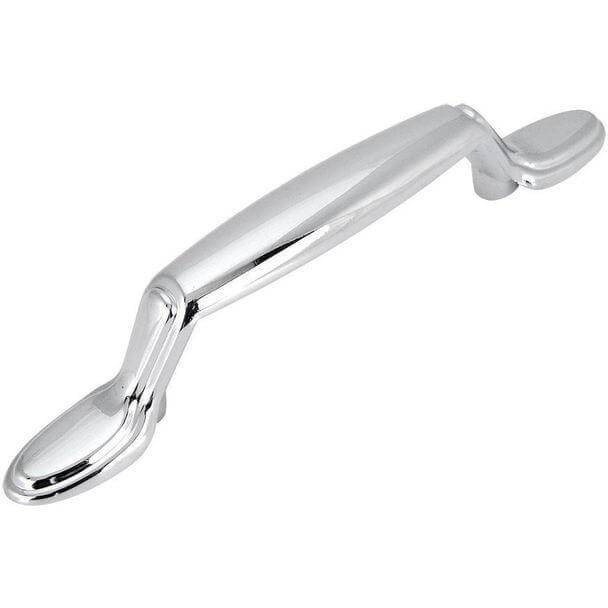 Polished chrome half octagon shaped cabinet pull
