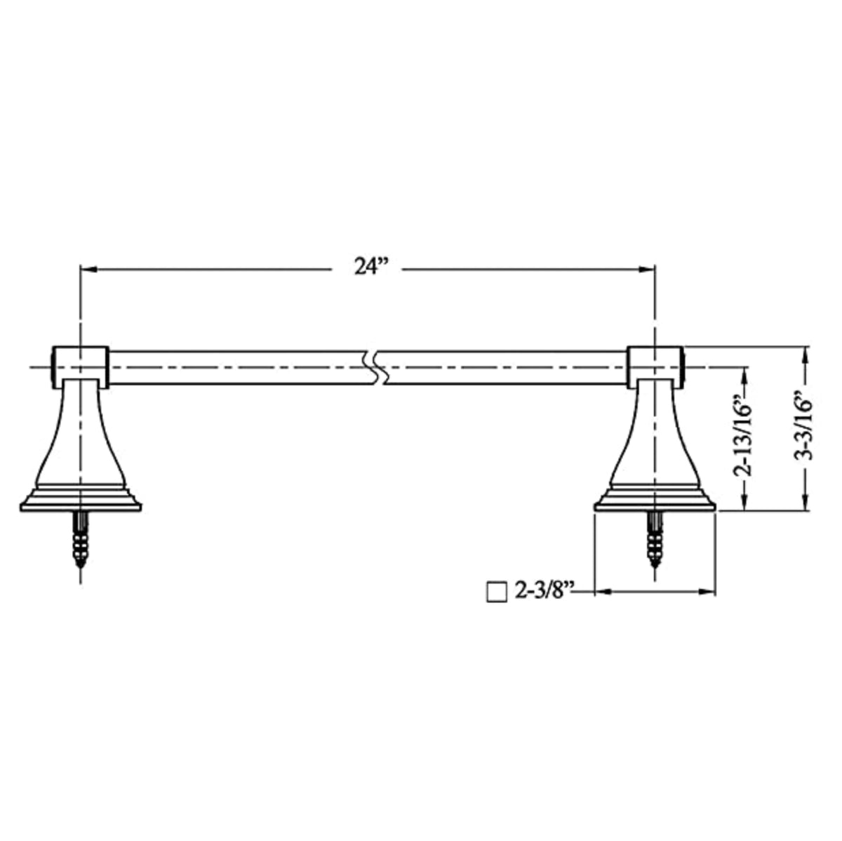 400 Series Satin Nickel 24&quot; Towel Bar