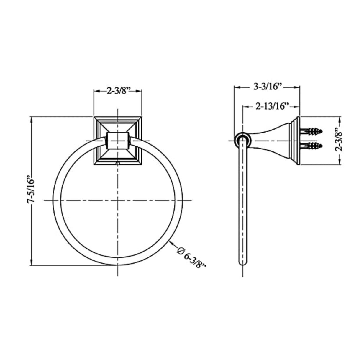400 Series Satin Nickel Towel Ring