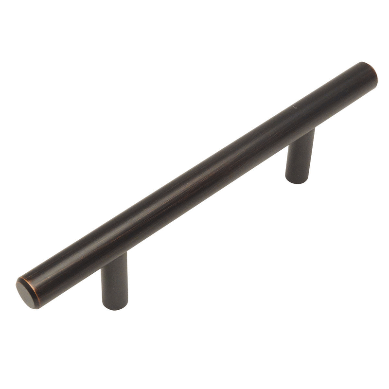 Oil rubbed bronze slim line euro style bar pull with three inch hole spacing