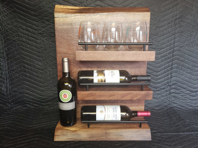 This clever wine rack prooves cabinet hardware can be multi-purpose. The rack features the Cosmas 404-224ORB Oil Rubbed Bronze Slim Line Euro Style Bar Pull