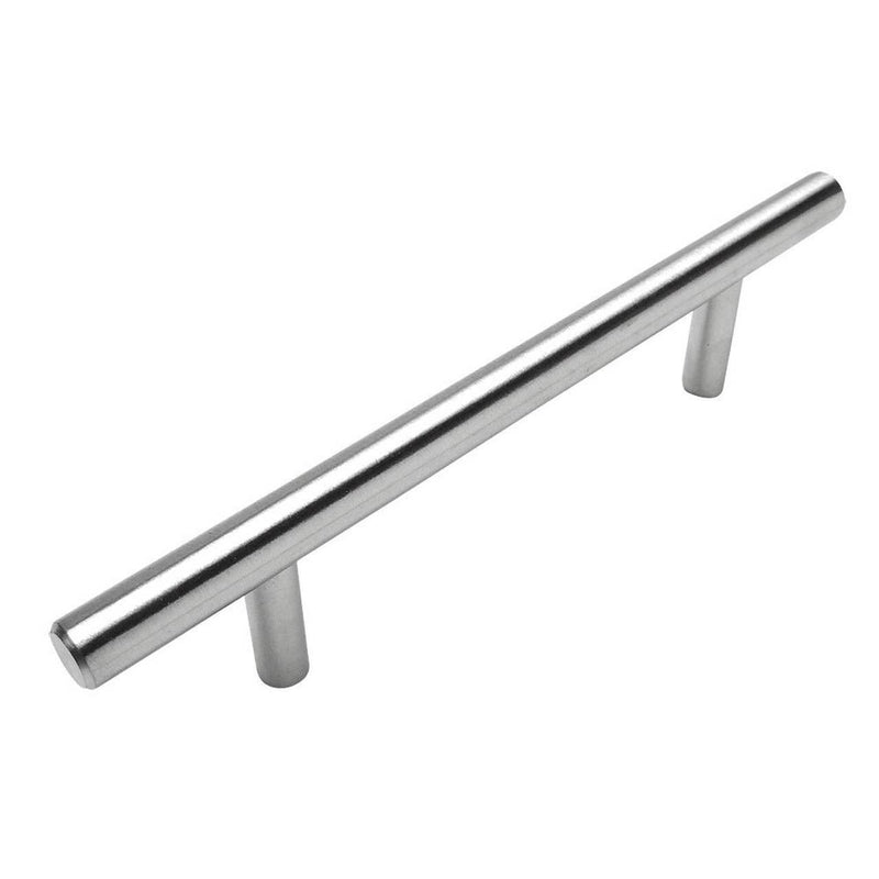 Stainless steel slim line euro style bar pull with three inch hole spacing
