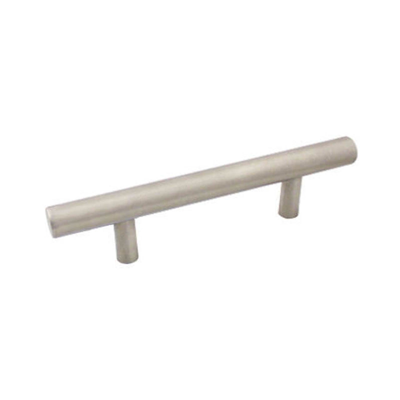 Stainless steel euro style hollow bar pull with three inch hole spacing