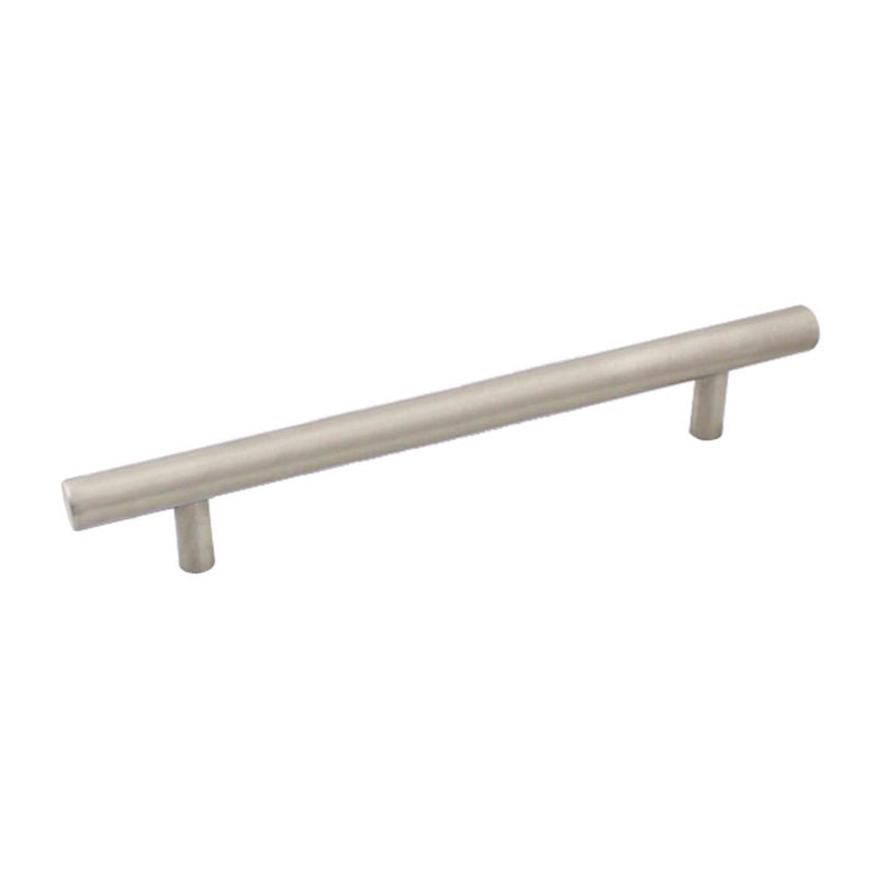 Stainless steel euro style hollow bar pull with seven and a half inch hole spacing