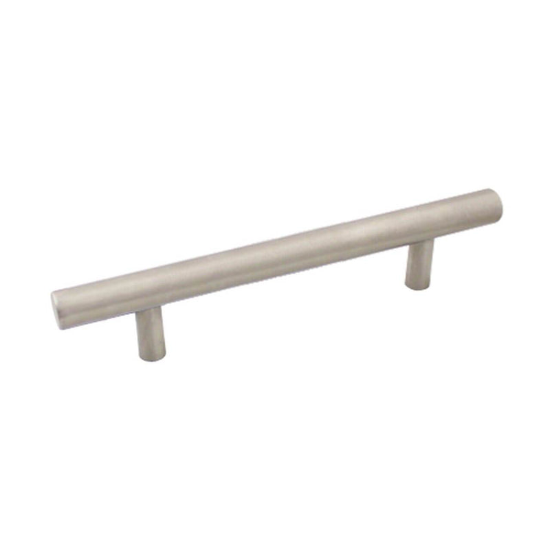 Stainless steel euro style hollow bar pull with three and three quarters inch hole spacing