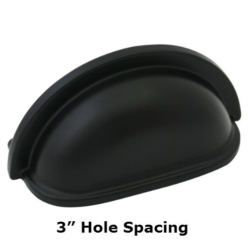 Cosmas 4310FB Flat Black Cabinet Cup Pull - Cosmas