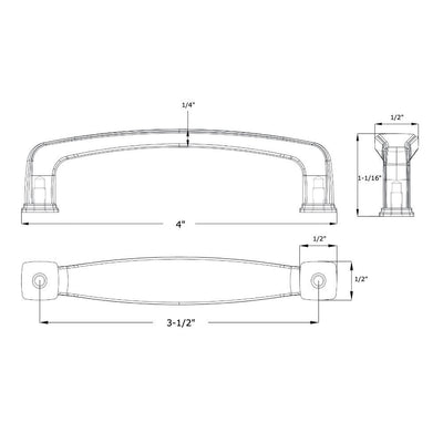 Cosmas 4390GC Gold Champagne Cabinet Pull schematic diagram