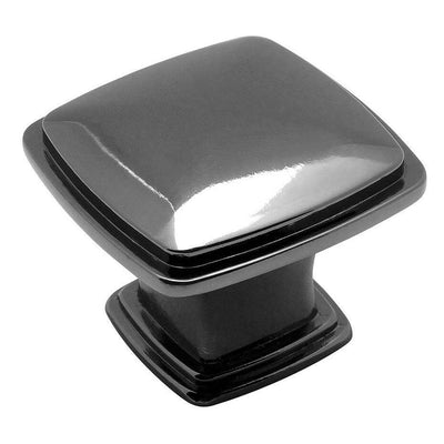 Subtle pyramid drawer knob in black nickel finish