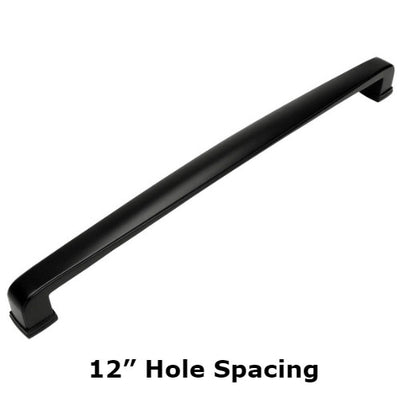 Cosmas 4392-12FB Flat Black Cabinet Pull - Cosmas and the 12&quot; hole spacing on the photo