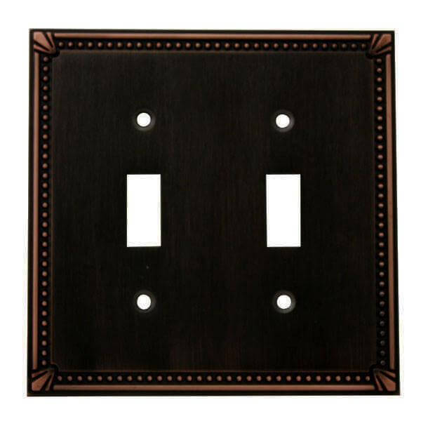 Cosmas 44031-ORB Oil Rubbed Bronze Double Toggle Switchplate Cover - Cosmas