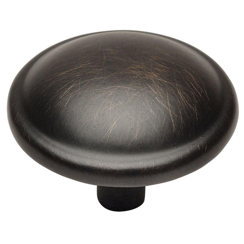 Oil rubbed bronze drawer knob with thicker edges and convex centre