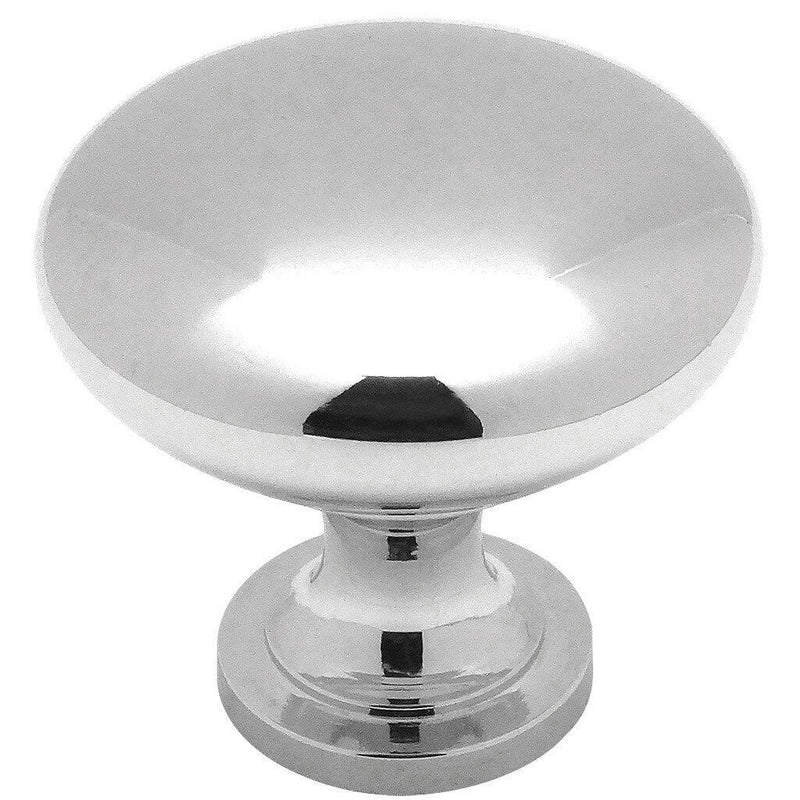 Cosmas 5305CH round cabinet drawer knob in polished chrome finish with one and three sixteenths inch diameter
