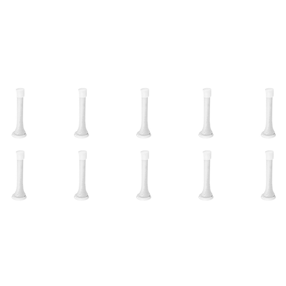 10 Pack of White Baseboard Spring Door Stop