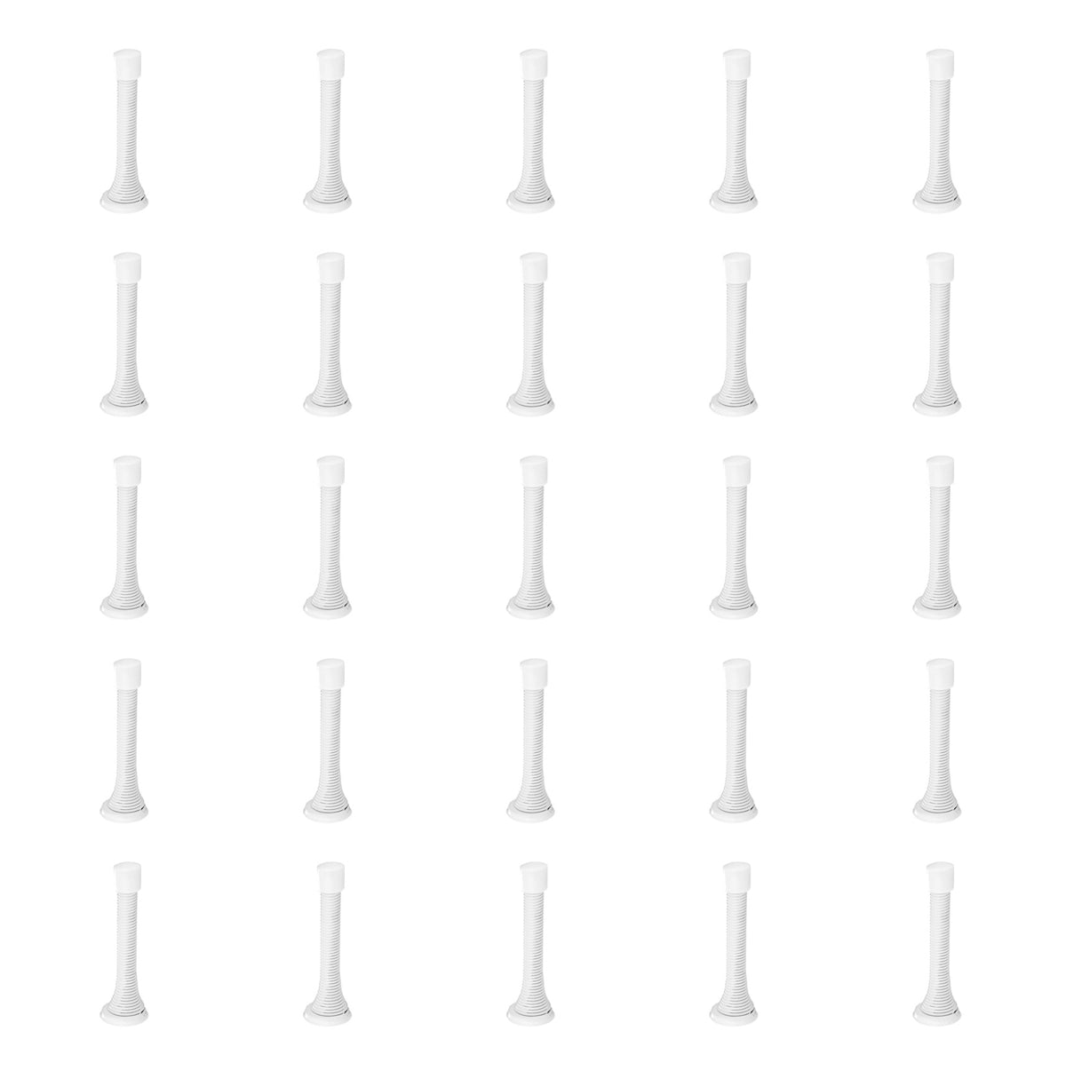 25 Pack of White Baseboard Spring Door Stop