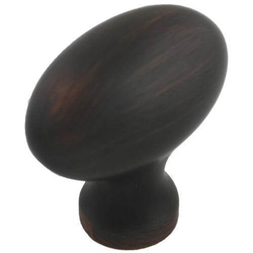 Oil rubbed bronze cabinet drawer knob with large oval design 