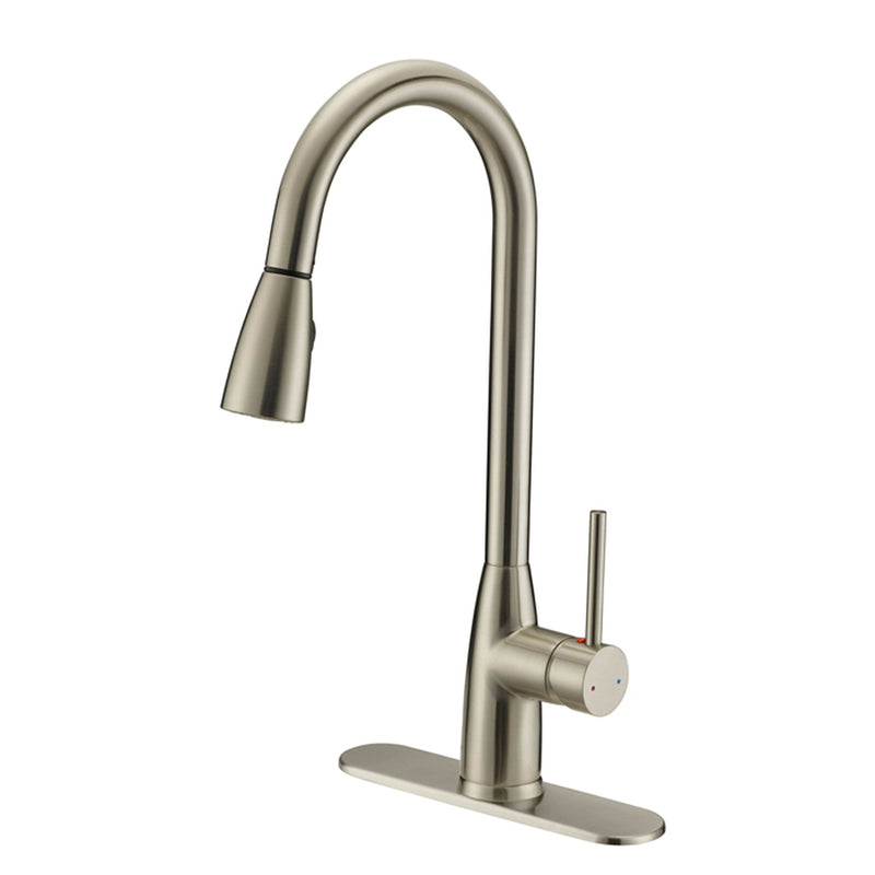 Designers Impressions 614722 Satin Nickel Kitchen Faucet w/ Pull Out Sprayer