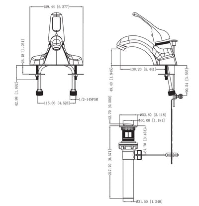 Designers Impressions 615632 Satin Nickel Single Handle Lavatory Vanity Faucet