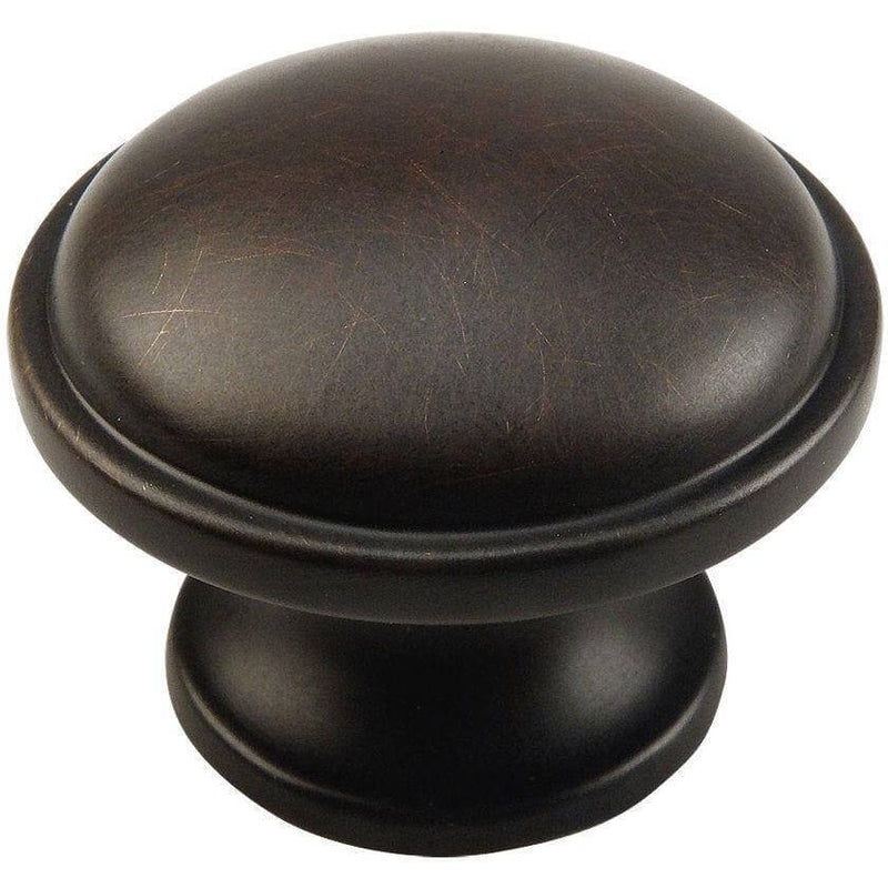 Oil rubbed bronze drawer knob with exceeding edges design