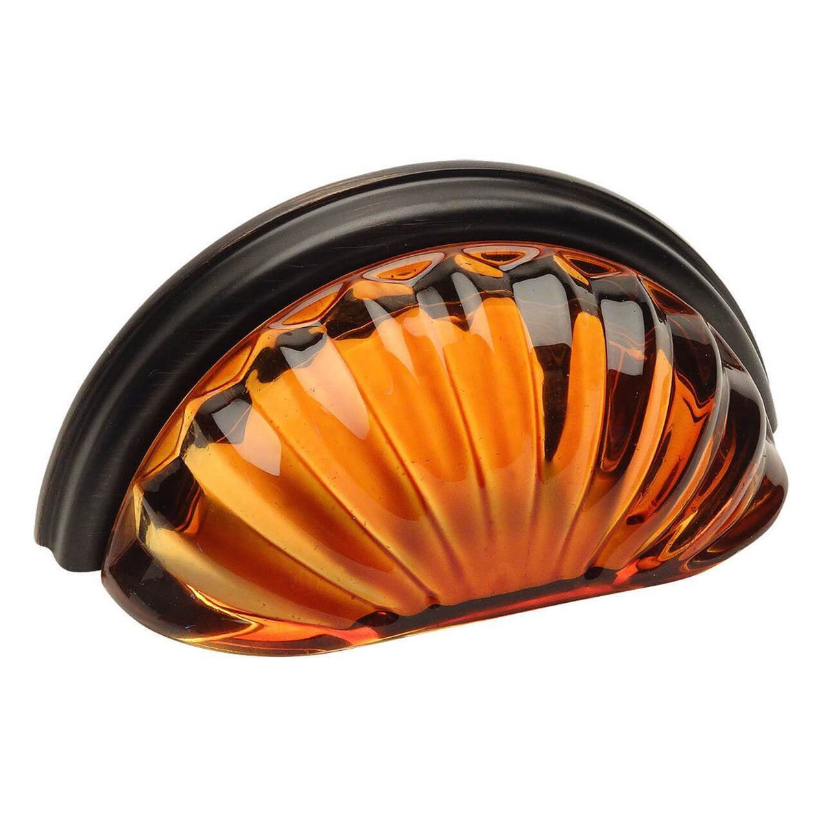 Three inch hole spacing cabinet cup pull in oil rubbed bronze finish