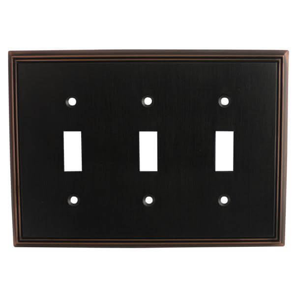 Cosmas 65005-ORB Oil Rubbed Bronze Triple Toggle Switchplate Cover - Cosmas