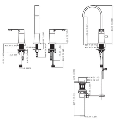 Designers Impressions 685571 Polished Chrome Lavatory Widespread Vanity Faucet