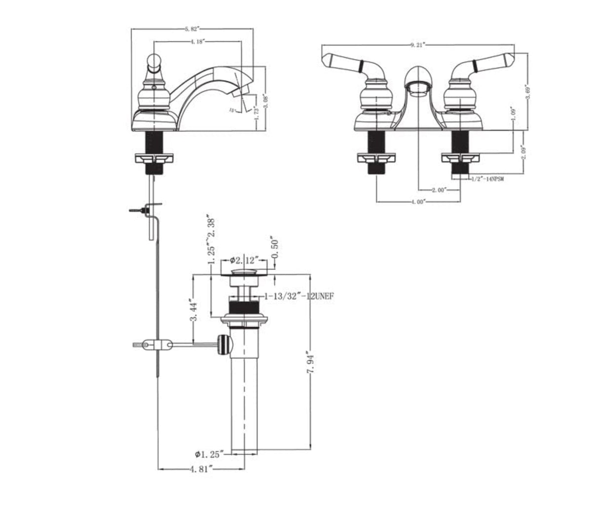 Designers Impressions 770295 Black Lavatory Vanity Faucet
