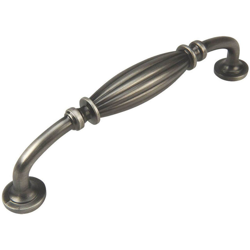 Five inch hole spacing cabinet pull in antique silver finish 