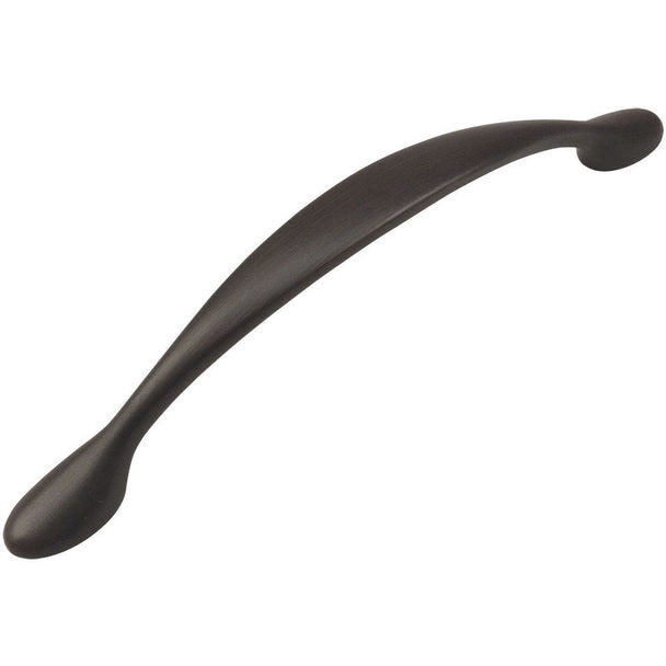 Five inch hole spacing cabinet drawer pull with flat wide handle shape at the centre