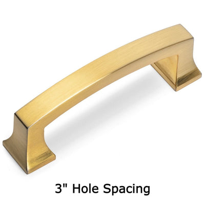  he 3&quot; hole centers of the Cosmas 755-3BB Brushed Brass Cabinet Pull