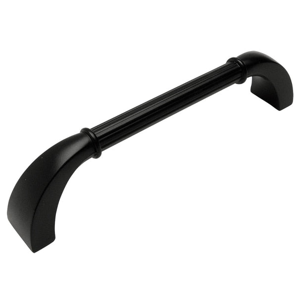 Slim handle cabinet pull in flat black finish with sturdy ends