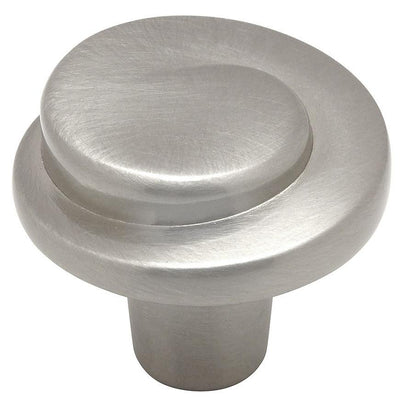 Cabinet knob with swirl in satin nickel finish