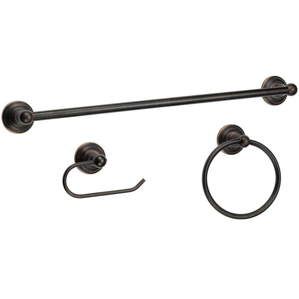 800 Series 3 Piece Oil Rubbed Bronze Bathroom Hardware Set