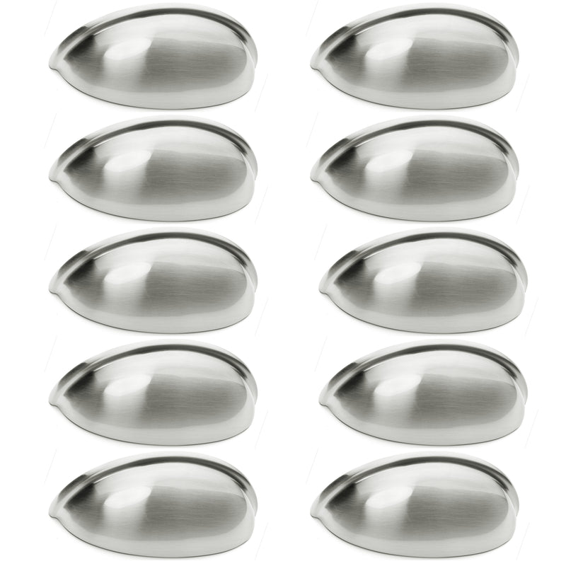 Diversa Brushed Satin Nickel 3&quot; (76mm) Cabinet Cup Pull - 10 PACK