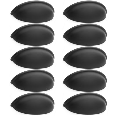 Diversa Matte Black 3&quot; (76mm) Cabinet Cup Pull - 10 PACK