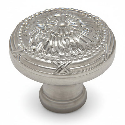 Satin nickel cabinet knob