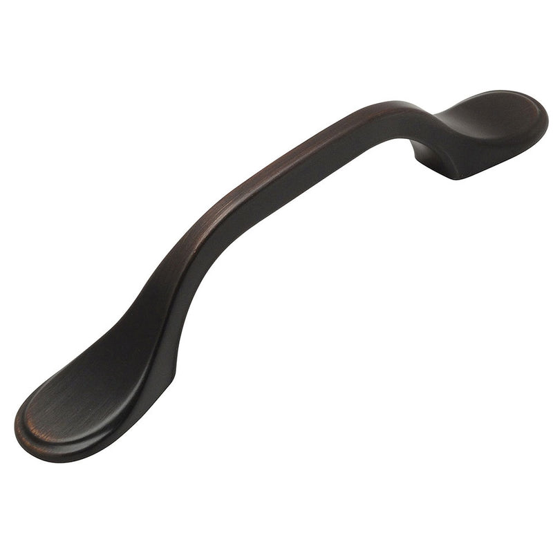 Oil rubbed bronze cabinet handle pull with flare design