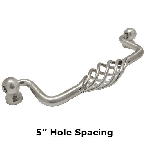 Cosmas 9993-128SN Satin Nickel Birdcage Cabinet Pull