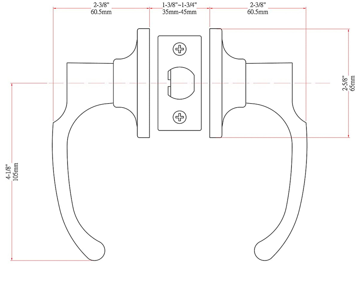 Arlington Passage Door Lever Handle, Oil Rubbed Bronze