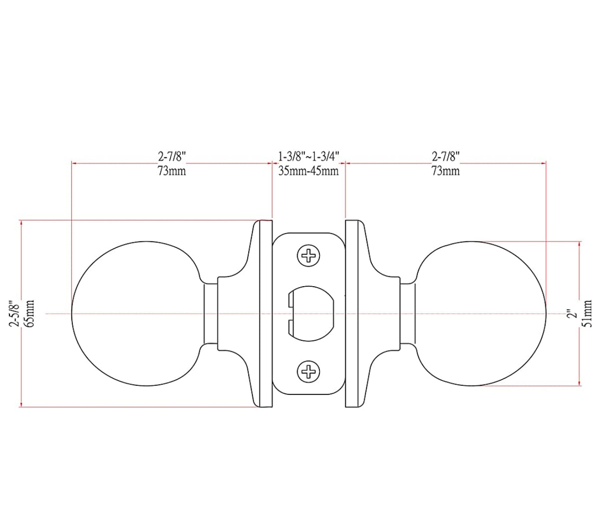 Ashland Passage Door Knob, Matte Black