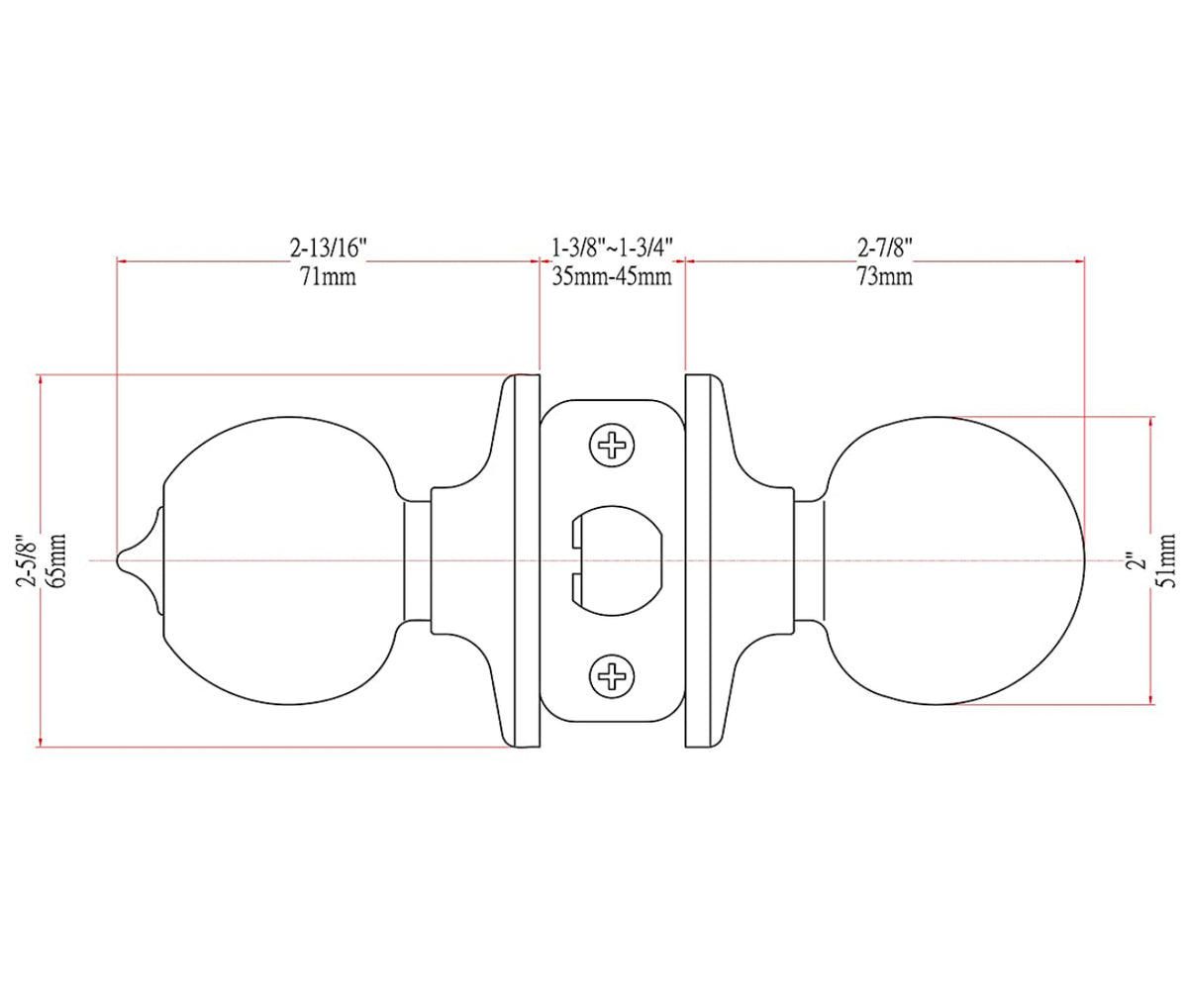 Ashland Privacy Door Knob, Matte Black