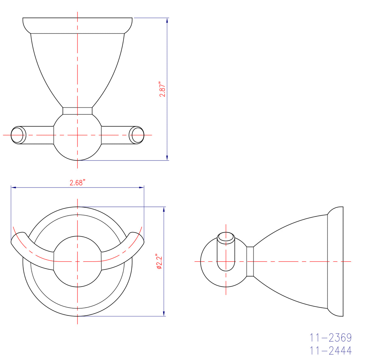 Astor Series Oil Rubbed Bronze Double Robe Hook