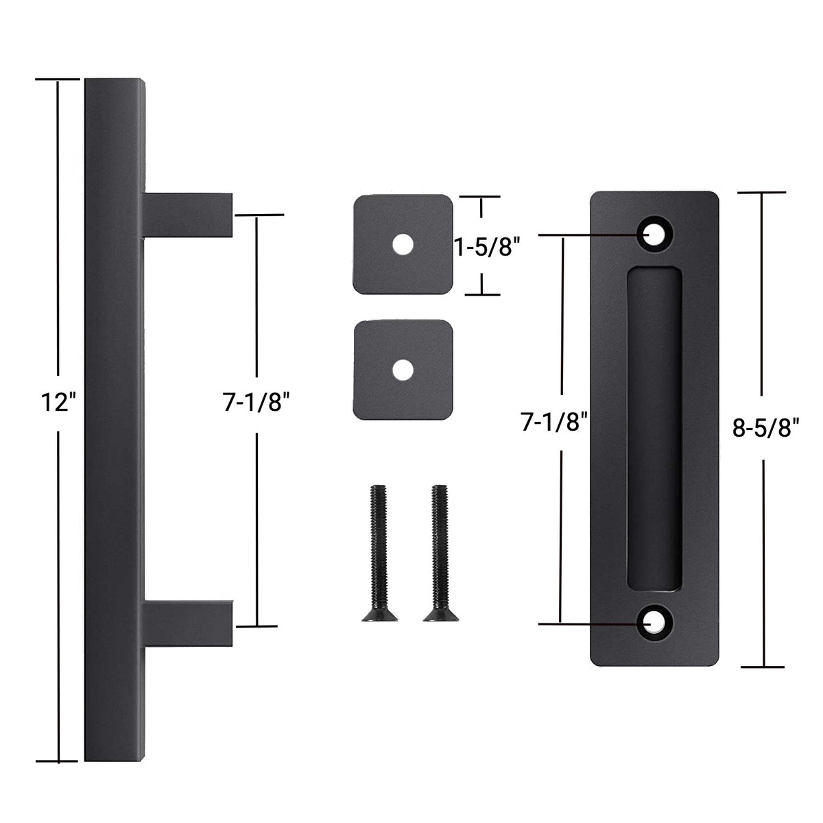 Matte Black Heavy Duty Sliding Barn Door Handle