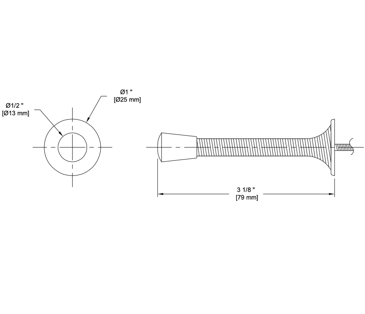 Baseboard Satin Nickel Spring Door Stop