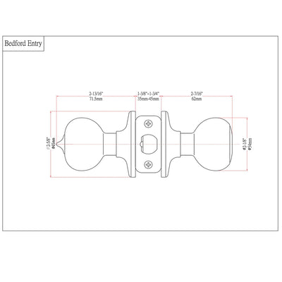 Bedford Satin Nickel Entry Knob with Matching Single Cylinder Deadbolt Combo Pack