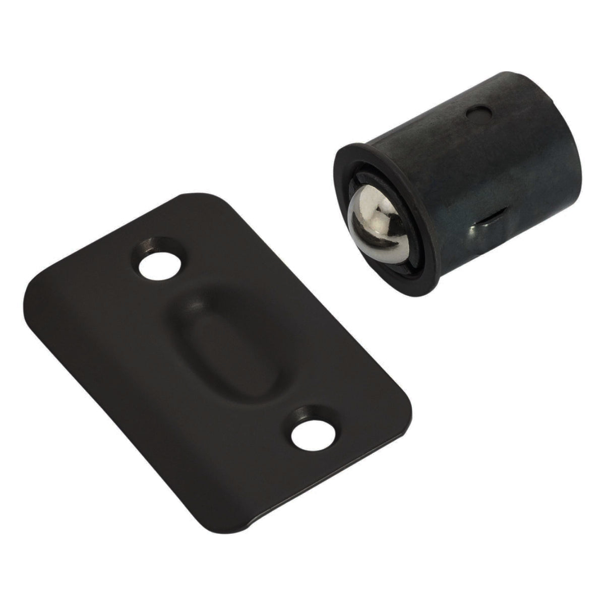 Ball Catch Drive In Strike Plate Radius Matte Black 2 1/4&quot;