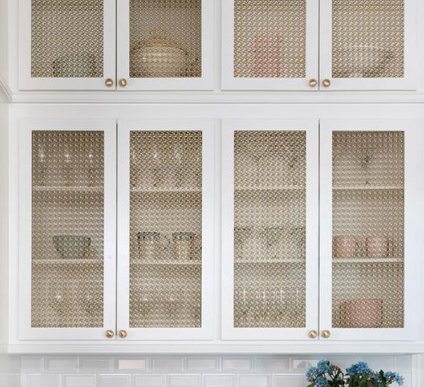 Cosmas 4395BB Brushed Brass Cabinet Knobs on white cabinets