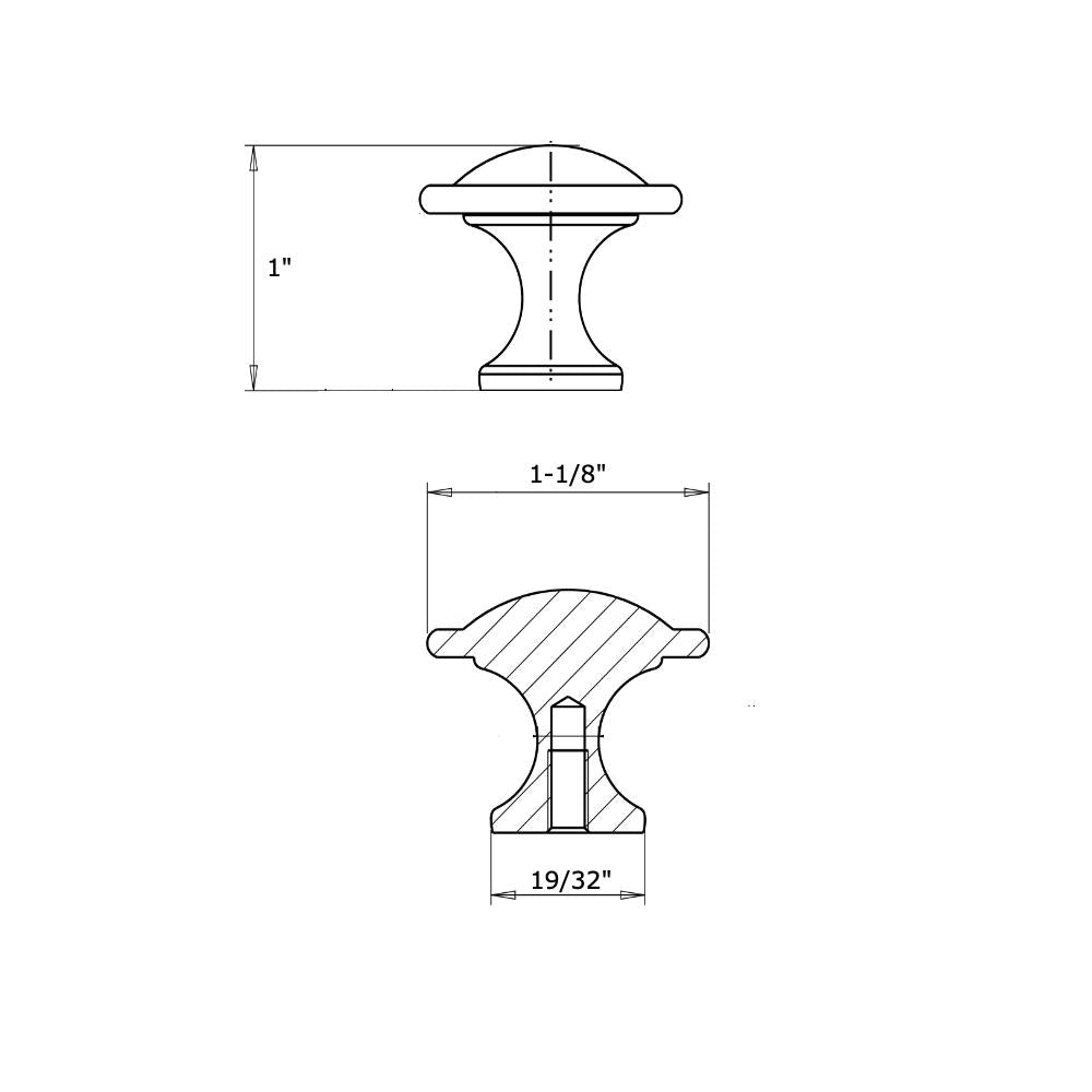 Cosmas 4539FB Flat Black Cabinet Knob schematic