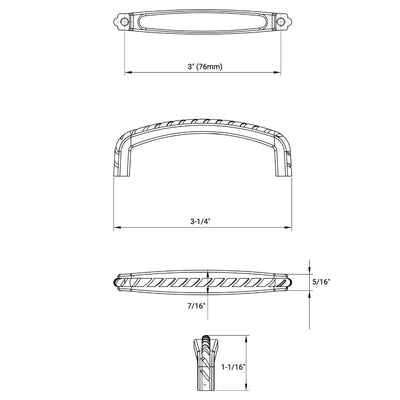 Cosmas 228-3ORB Oil Rubbed Bronze Rope Cabinet Pull