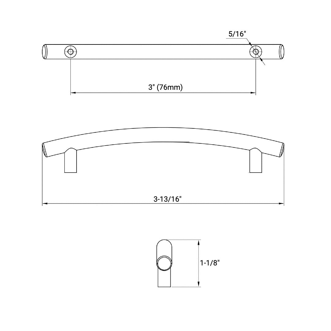Cosmas 2992-3ORB Oil Rubbed Bronze Cabinet Pull