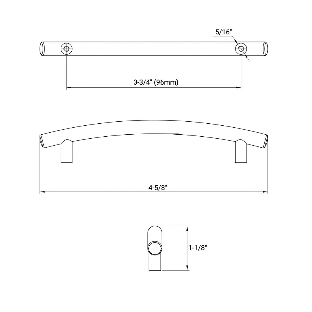 Cosmas 2992-96SN Satin Nickel Cabinet Pull